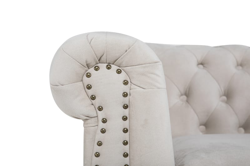 Chesterfield Deluxe Fløjlsofa 3-personers - Beige - Møbler - Sofaer - Velour sofaer