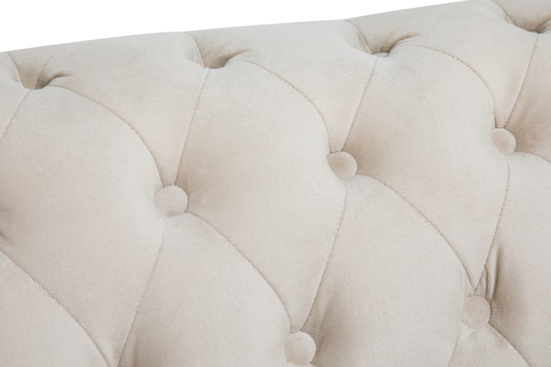 Chesterfield Deluxe Fløjlsofa 3-personers - Beige - Møbler - Sofaer - Velour sofaer