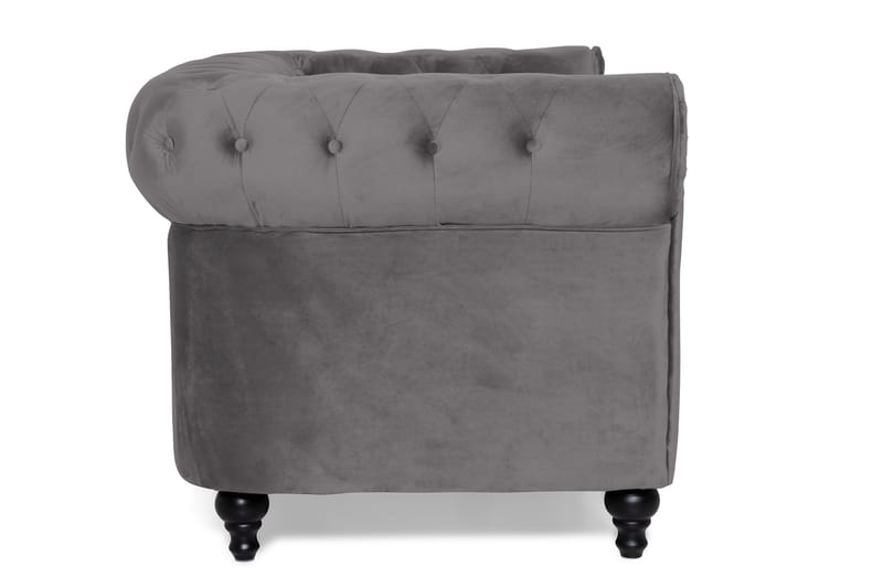 Chesterfield Luksus 2-personers Lille Fløjlsofa 160 cm bred - Mørkegrå - Møbler - Sofaer - Velour sofaer