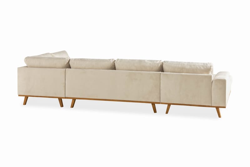 Copenhagen Stor U Sofa Fløjl Divan Højre Chaiselong Venstre - Beige - Møbler - Sofaer - Velour sofaer