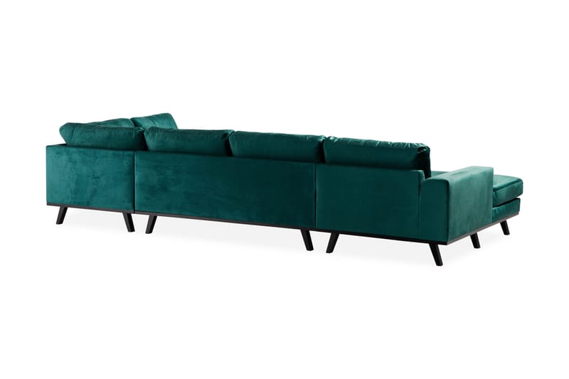 Copenhagen Stor U Sofa Fløjl Divan Venstre Chaiselong Højre - Grøn - Møbler - Sofaer - Velour sofaer