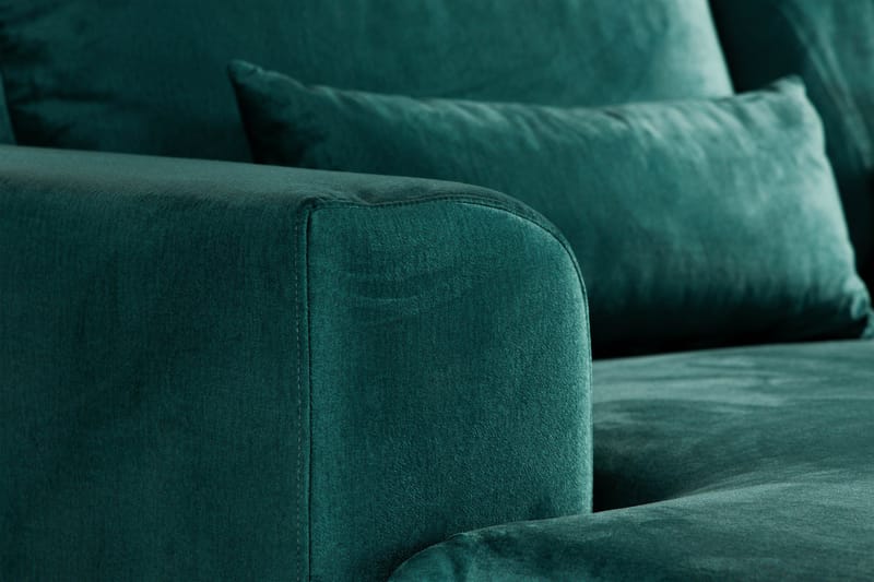 Copenhagen Stor U Sofa Fløjl Divan Venstre Chaiselong Højre - Grøn - Møbler - Sofaer - Velour sofaer