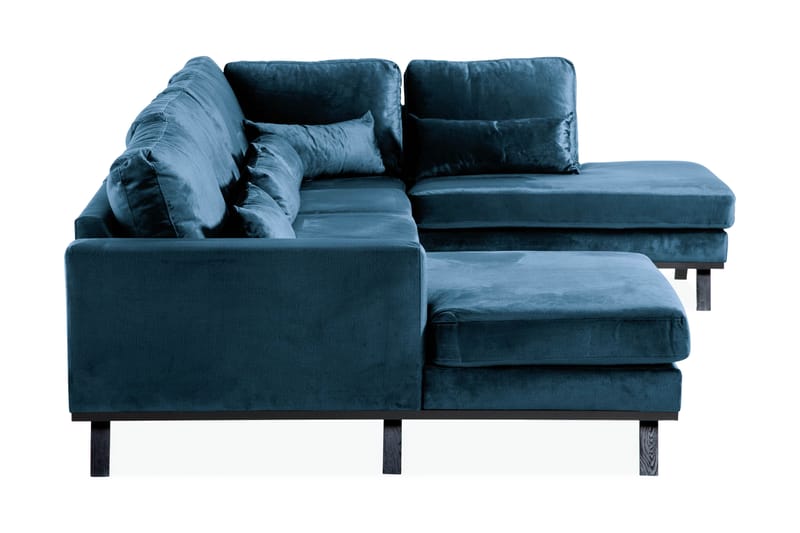 Copenhagen U Sofa Fløjl Divan Venstre Chaiselong Højre - Blå - Møbler - Sofaer - Velour sofaer