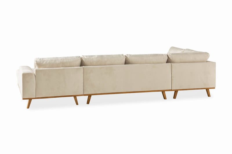 Copenhagen U Sofa i Fløjl Divan Højre Chaiselong Venstre - Beige - Møbler - Sofaer - Velour sofaer