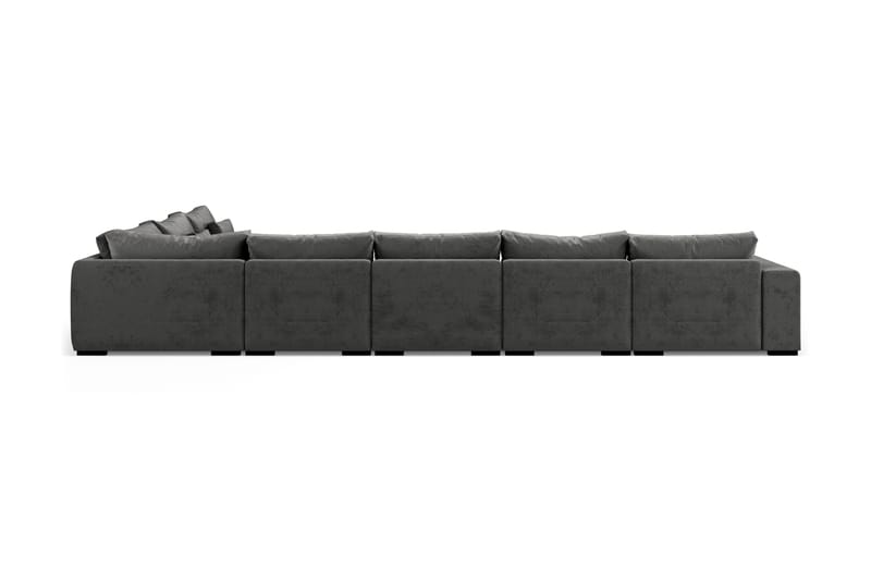 Dubai Stor U-modulsofa med Chaiselong Venstre Fløjl 527 cm - Mørkegrå - Møbler - Sofaer - Velour sofaer