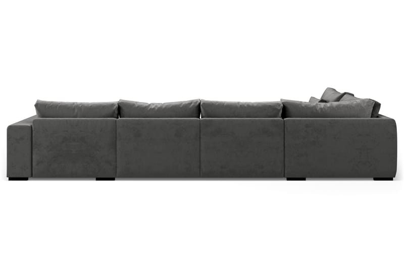 Dubai Stor U Sofa Modul med Divan Højre Fløjl Ekstra Dyb - Mørkegrå - Møbler - Sofaer - Velour sofaer