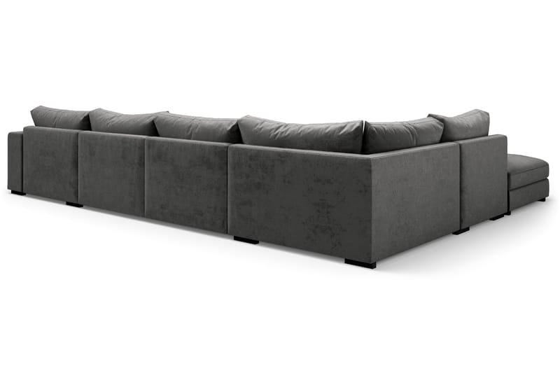 Dubai Stor U Sofa Modul med Divan Højre Fløjl Ekstra Dyb - Mørkegrå - Møbler - Sofaer - Velour sofaer