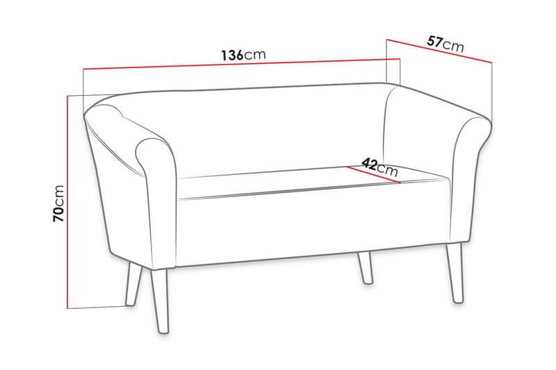 Esperia 2-Pers. Sofa Lige - Blå - Møbler - Sofaer - Velour sofaer