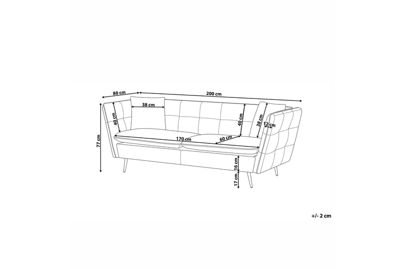 Lyserødlee Sofa 3 personers - Grå - Møbler - Sofaer - Velour sofaer