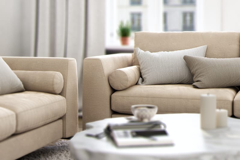 Ocean Lyx 3-Pers. Sofa - Beige/Velour - Møbler - Sofaer - Velour sofaer