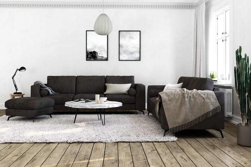 Ocean Lyx 3-Pers. Sofa - Mørkegrå/Velour - Møbler - Sofaer - Velour sofaer