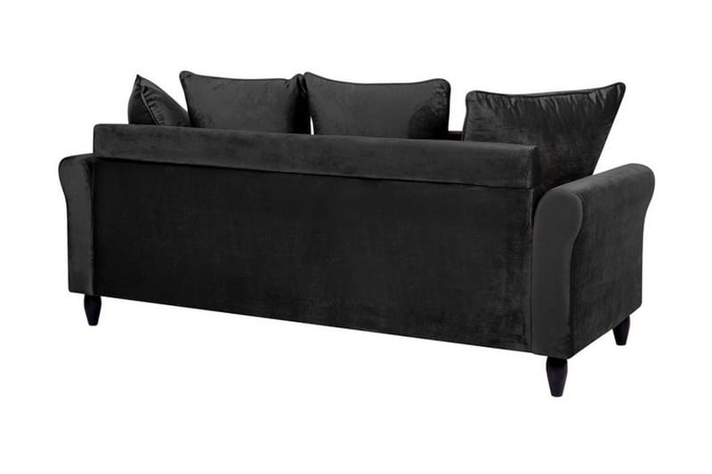 Paretti sofa velour - Sort - Velour sofaer - 3 personers sofa