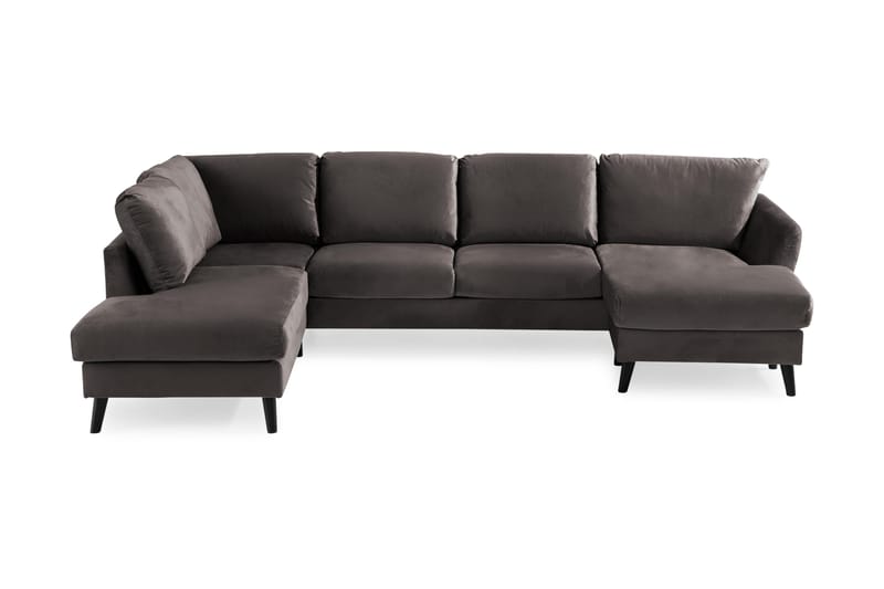 Trend U-Sofa med Chaiselong Højre - Mørkegrå - Velour sofaer - Lædersofaer - U Sofa