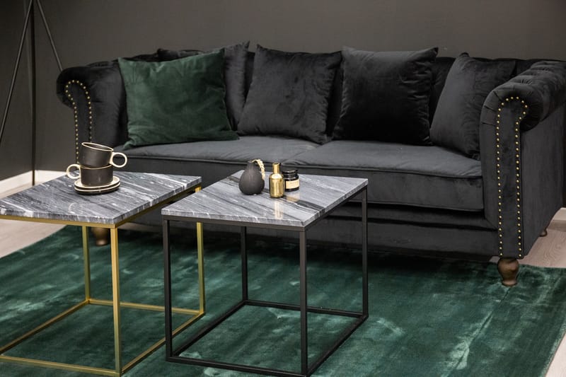 Velvet 3-personers Sofa Velour Sort - Møbler - Sofaer - Velour sofaer