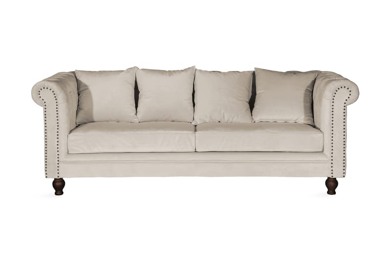 Velvet Sammetsofa 3-sædet - Beige - Møbler - Sofaer - Velour sofaer