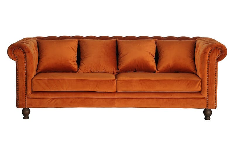 Velvet Sammetsofa 3-sædet - Orange - Møbler - Sofaer - Velour sofaer