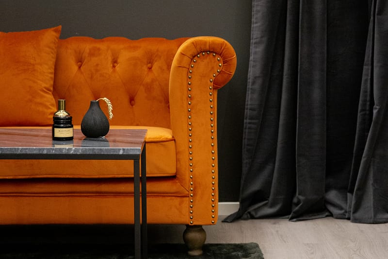 Velvet Sammetsofa 3-sædet - Orange - Møbler - Sofaer - Velour sofaer