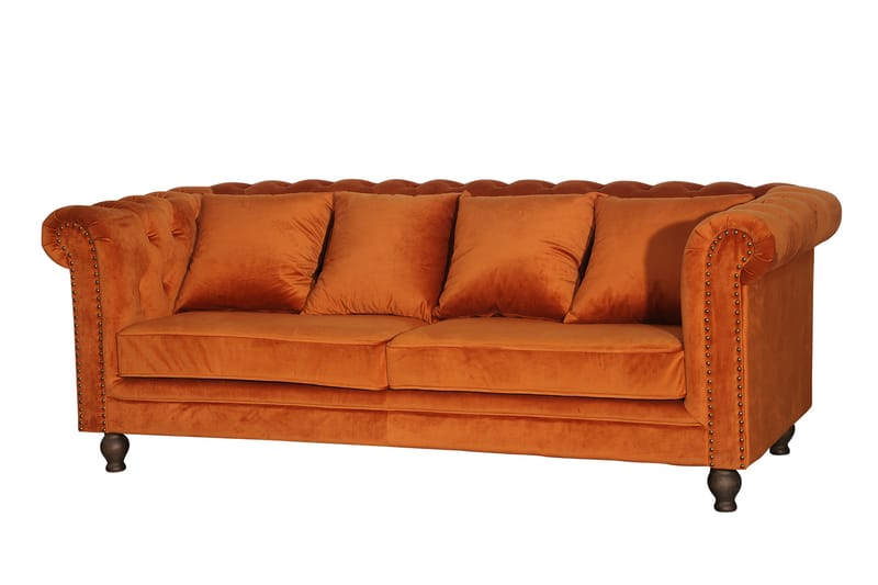 Velvet Sammetsofa 3-sædet - Orange - Møbler - Sofaer - Velour sofaer