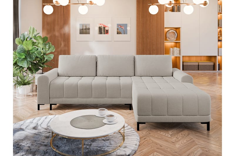 Vilshult Sofa med Divan 3-personers - Beige - Møbler - Sofaer - Sofa med chaiselong