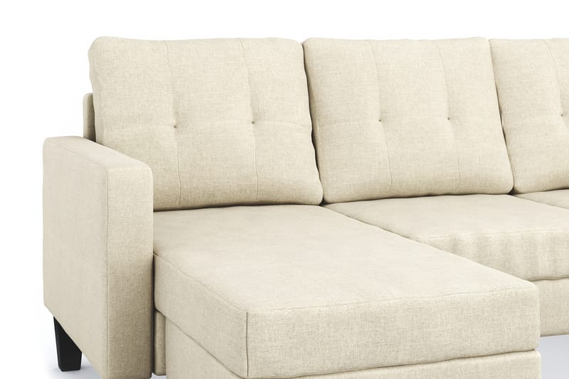 Vislanda 5-personers Sofa med Dobbel Chaiselong - Beige - Møbler - Sofaer - U Sofa