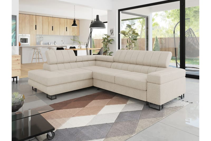 Warwick Sofa med Sjeselong 3-seter - Beige - Møbler - Sofaer - Sofa med chaiselong