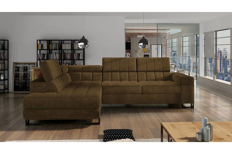 Warwick Sofa med Sjeselong 3-seter - Brun - Møbler - Sofaer - Sofa med chaiselong