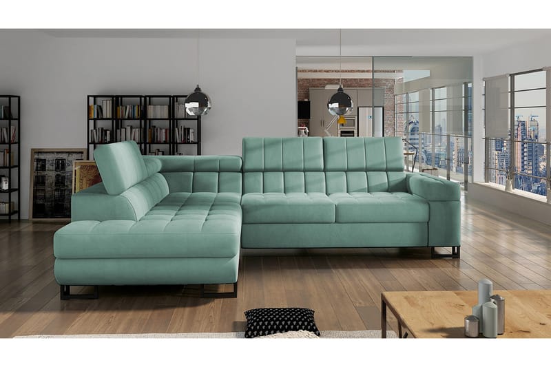 Warwick Sofa med Sjeselong 3-seter - Grøn - Møbler - Sofaer - Sofa med chaiselong