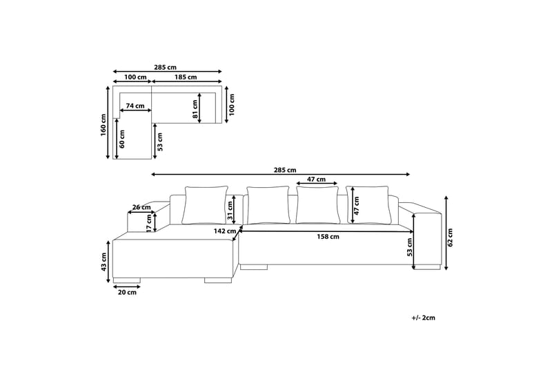 Westerfeld Hjørnesofa 4-personers - Beige - Møbler - Sofaer - Hjørnesofa