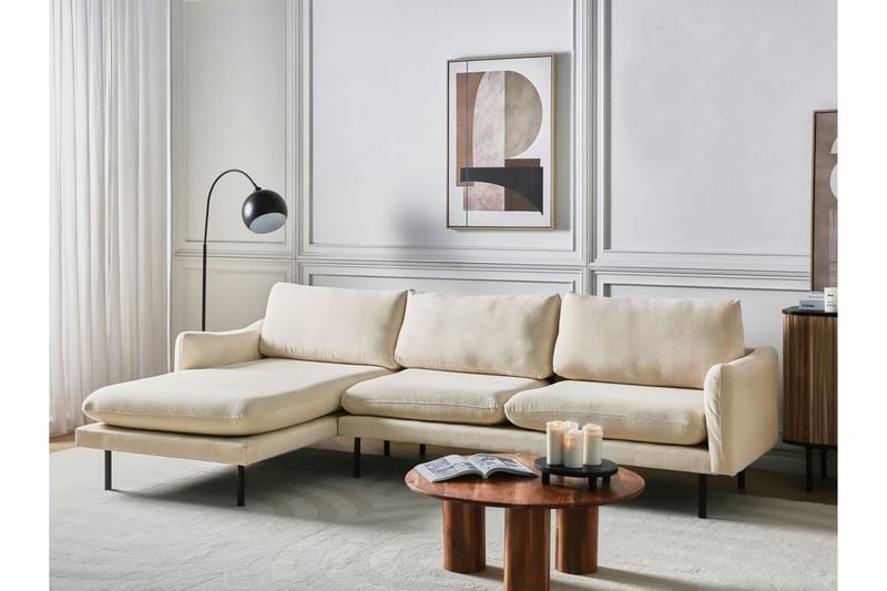 Woodal Hjørnesofa 4-personers - Beige/Sort - Møbler - Sofaer - Hjørnesofa