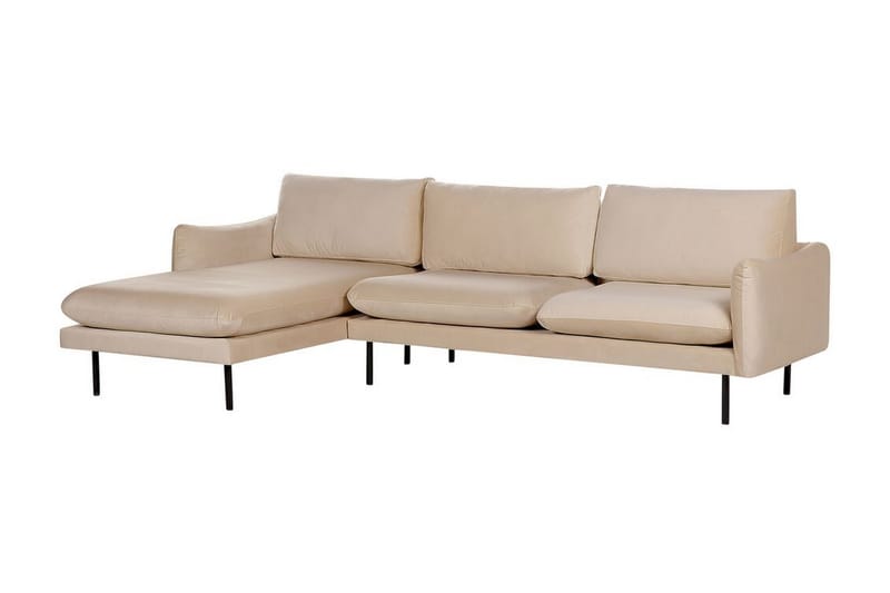 Woodal Hjørnesofa 4-personers - Beige/Sort - Møbler - Sofaer - Hjørnesofa