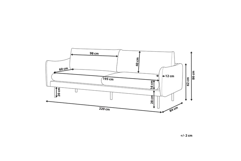 Woodal Sofa 3-personers - Beige/Sort - Møbler - Sofaer - 3 personers sofa