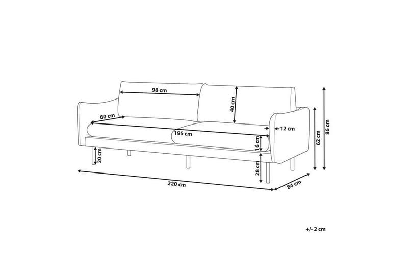 Woodal Sofa 3-personers - Grå/Sort - Møbler - Sofaer - 3 personers sofa