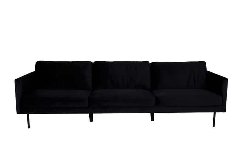 Zoom 3-personers Sofa Fløjl - Sort - Møbler - Sofaer - 3 personers sofa