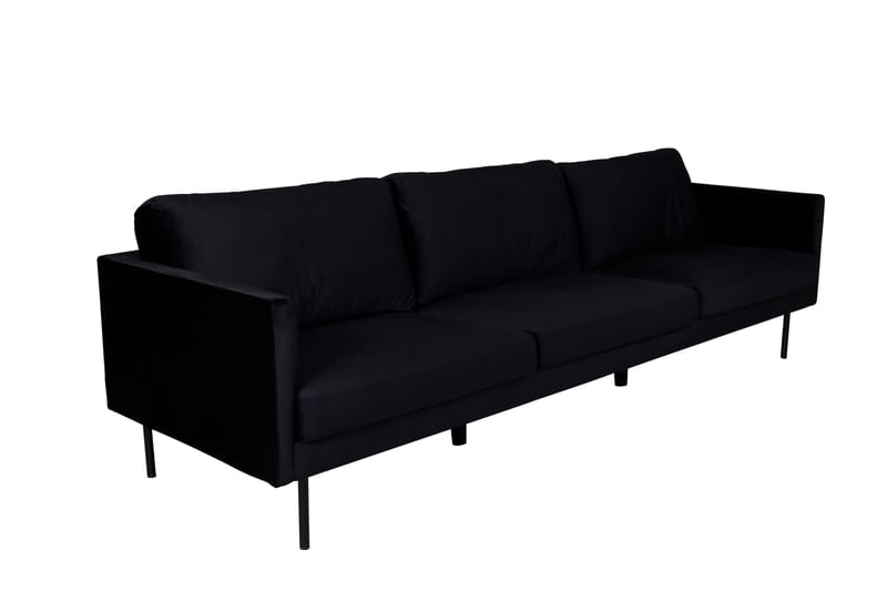 Zoom 3-personers Sofa Fløjl - Sort - Møbler - Sofaer - 3 personers sofa