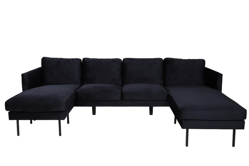 Zoom U-sofa Fløjl - Sort - Møbler - Sofaer - U Sofa