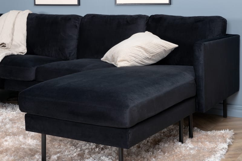 Zoom U-sofa Fløjl - Sort - Møbler - Sofaer - U Sofa