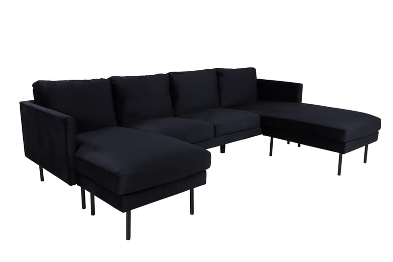 Zoom U-sofa Fløjl - Sort - Møbler - Sofaer - U Sofa