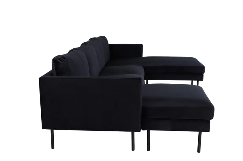 Zoom U-sofa Fløjl - Sort - Møbler - Sofaer - U Sofa