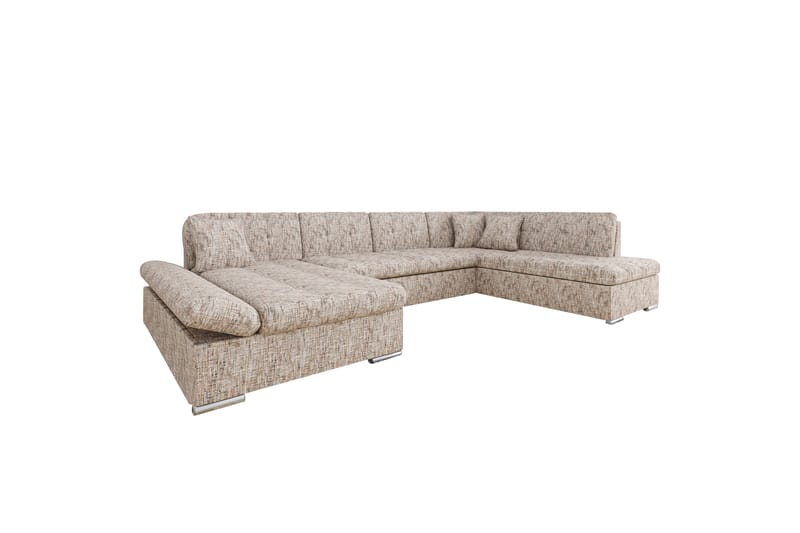 Zumar Sofa med Chaiselong og Divan 4-personers - Flerfarvet/Beige - Møbler - Sofaer - U Sofa