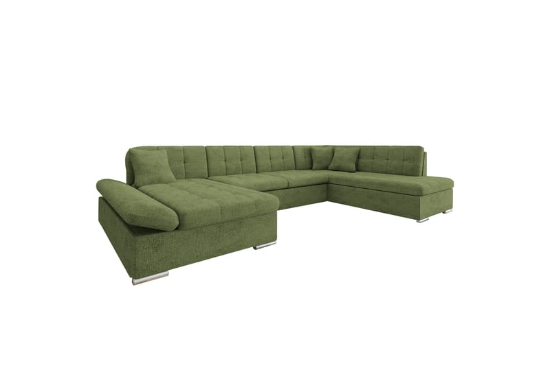 Zumar Sofa med Chaiselong og Divan 4-personers - Grøn - Møbler - Sofaer - U Sofa