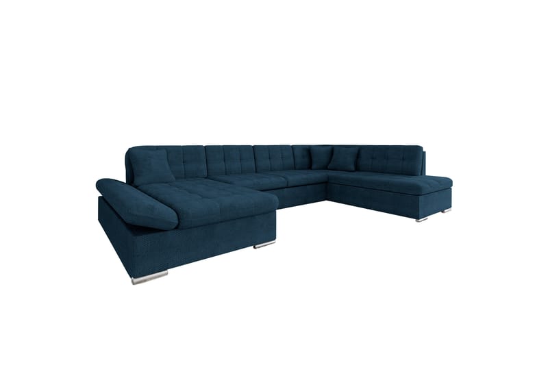 Zumar Sofa med Chaiselong og Divan 4-personers - Blå - Møbler - Sofaer - U Sofa