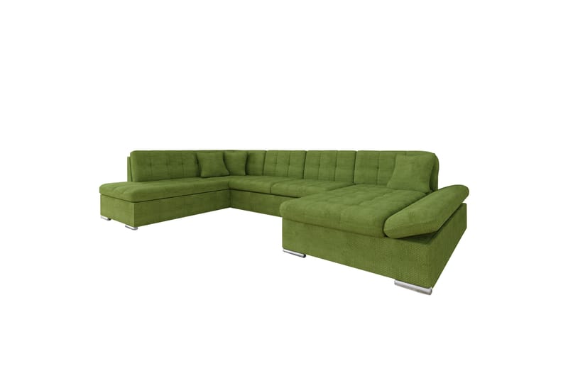 Zumar Sofa med Chaiselong og Divan 4-personers - Grøn - Møbler - Sofaer - U Sofa