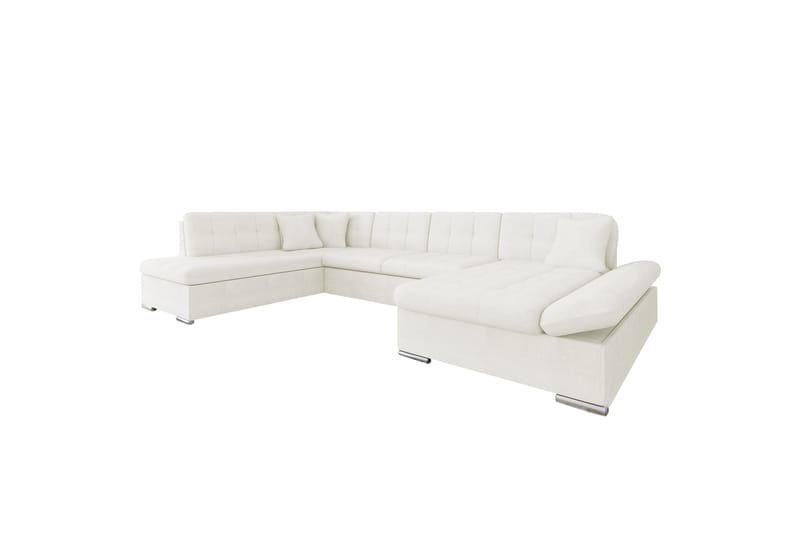 Zumar Sofa med Chaiselong og Divan 4-personers - Hvid - Møbler - Sofaer - U Sofa