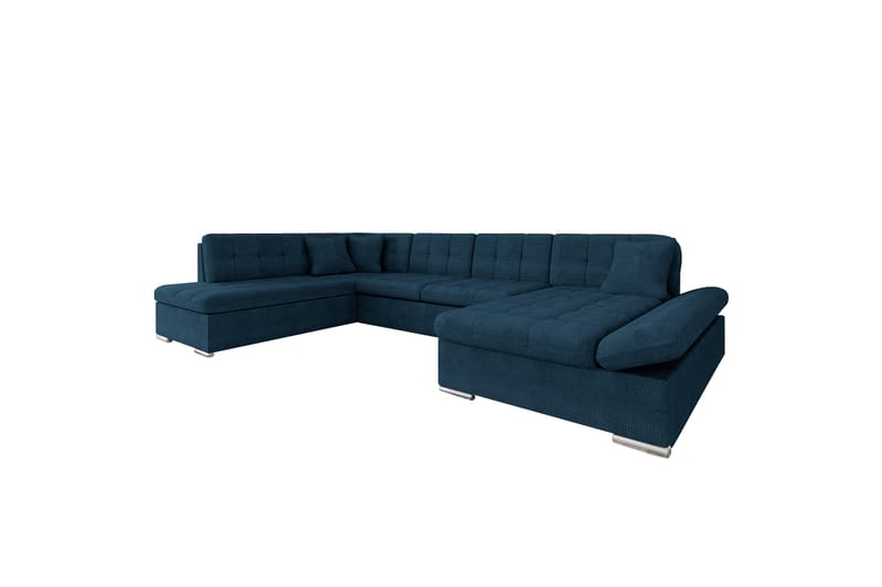 Zumar Sofa med Chaiselong og Divan 4-personers - Blå - Møbler - Sofaer - U Sofa