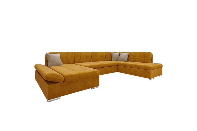 Zumar Sofa med Chaiselong og Divan 4-personers - Gul/Beige - Møbler - Sofaer - U Sofa