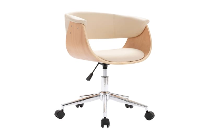 Drejelige Spisebordsstole 2 Stk. Kunstlæder Cremefarvet - Spisebordsstole & køkkenstole - Armstole
