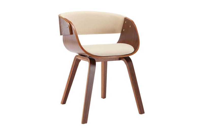 spisebordsstole 2 stk. bøjet træ og kunstlæder cremefarvet - Spisebordsstole & køkkenstole - Armstole