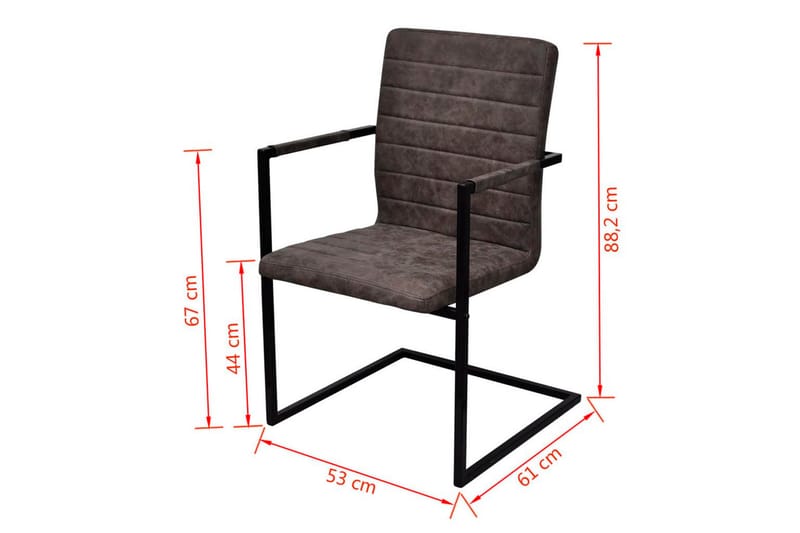 Spisebordsstole 2 Stk. Fritbærende Brun - Brun - Møbler - Stole & lænestole - Armstole