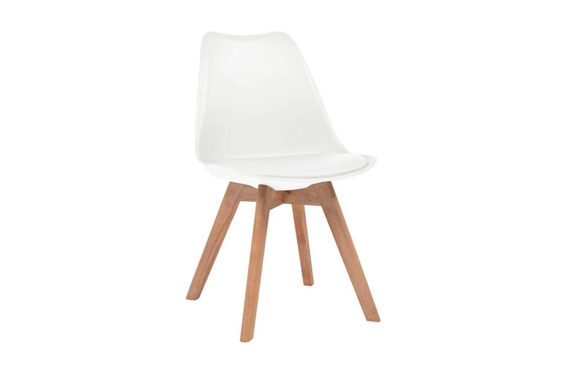 Spisebordsstole 2 Stk. Kunstlæder Massivt Træ Hvid - Hvid - Spisebordsstole & køkkenstole - Armstole