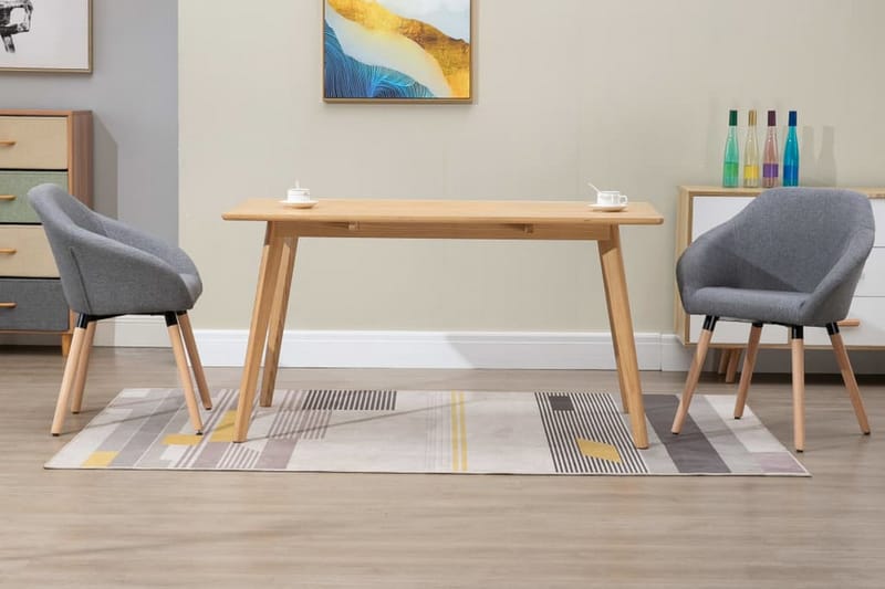 Spisebordsstole 2 Stk. Stof Lysegrå - Grå - Spisebordsstole & køkkenstole - Armstole